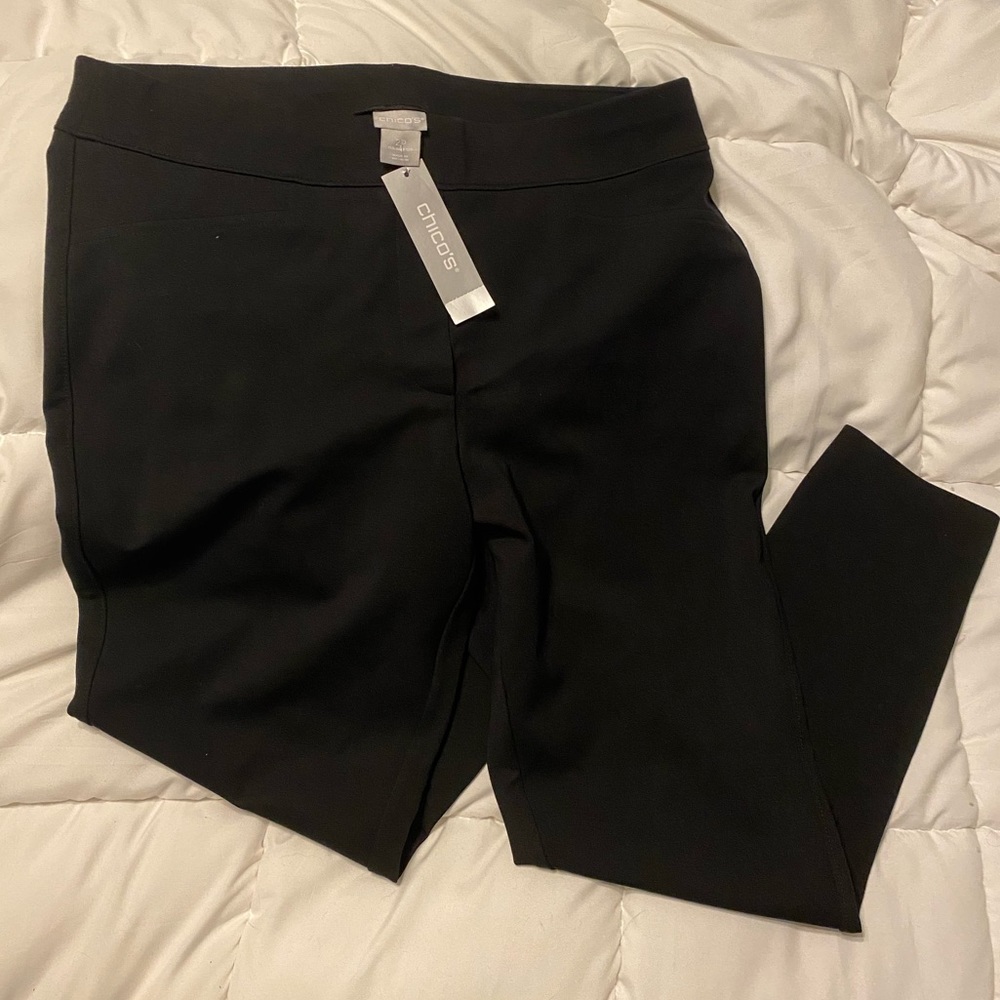 NWT Chico’s black ponte legging pants size 2P